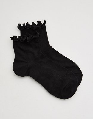 Aerie Lace Lettuce Edge Quarter Socks
