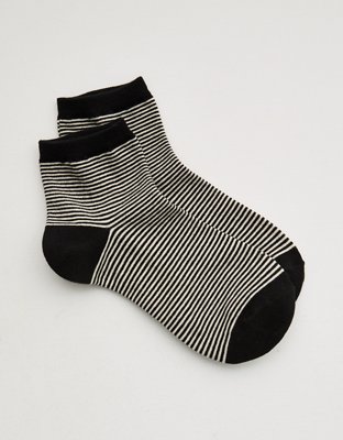 Aerie Striped Cotton Shortie Socks