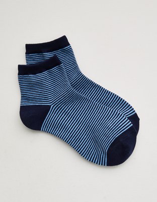 Mi-chaussettes courtes rayées en coton Aerie