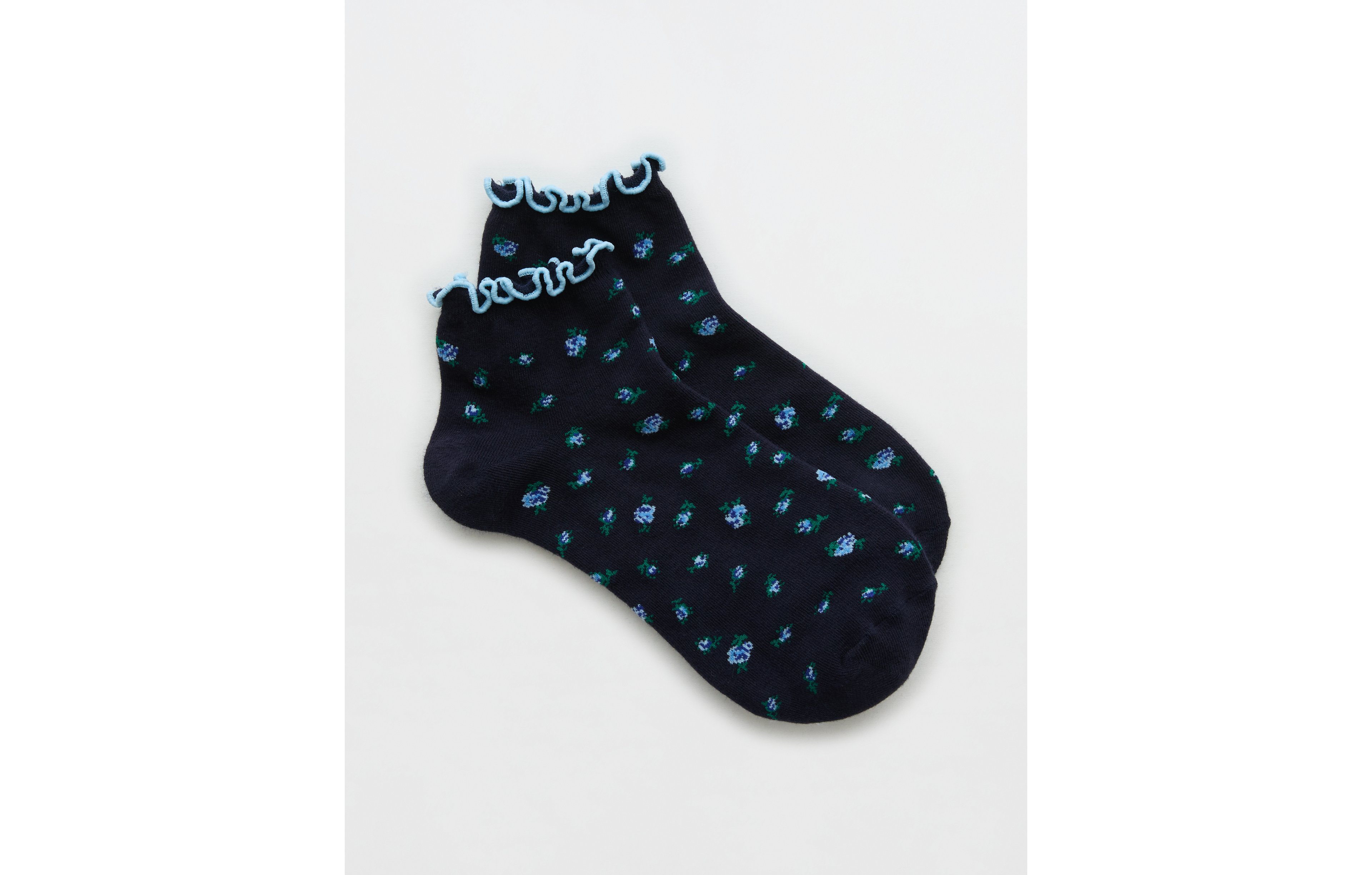Aerie Scalloped Cotton Quarter Socks
