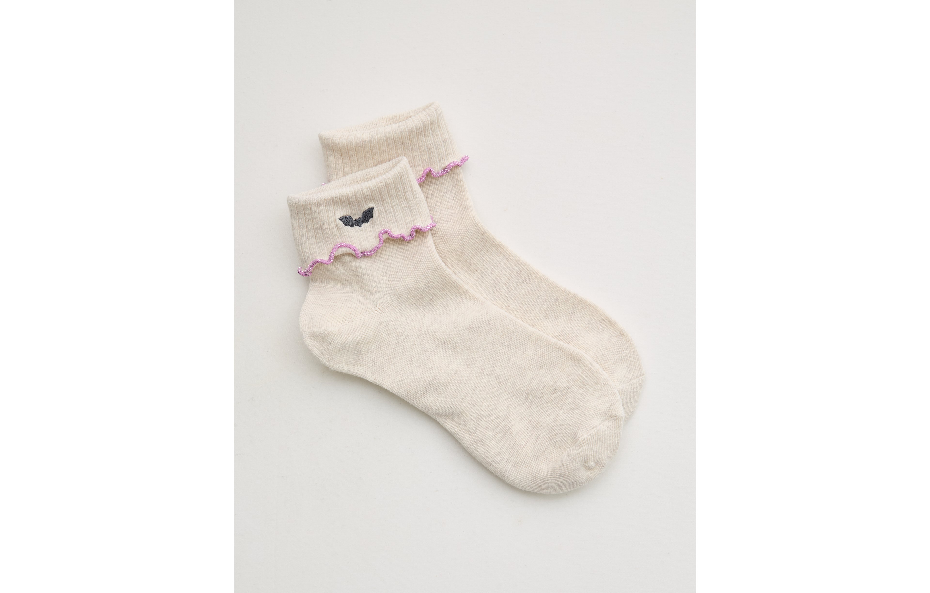 Aerie Folded Ruffle Quarter Socks