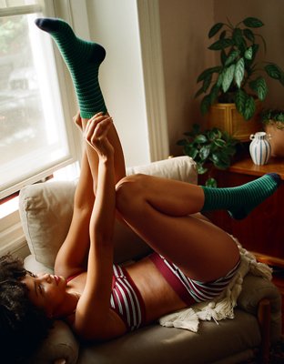 Mi-chaussettes à rayures Aerie