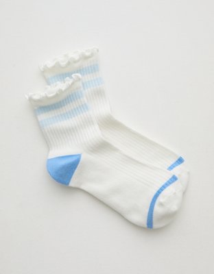Aerie Lettuce Edge Everyday Quarter Socks