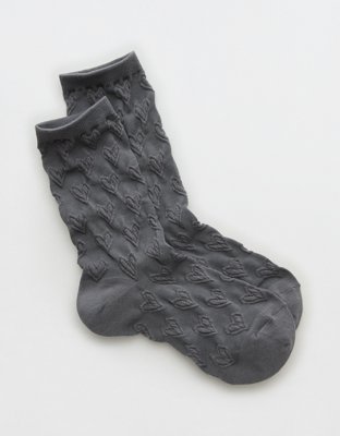 Aerie Puffy Heart Crew Socks