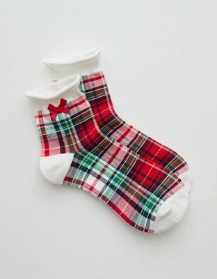 Носки Rolled Edge Bow, укороченные — Aerie, цвет: Яркий красный — фото 2