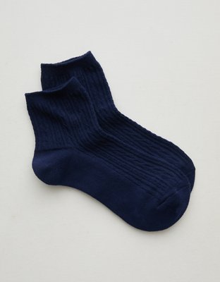 Aerie Cable Quarter Socks