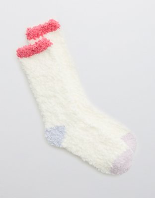 Aerie Fuzzy Crew Socks