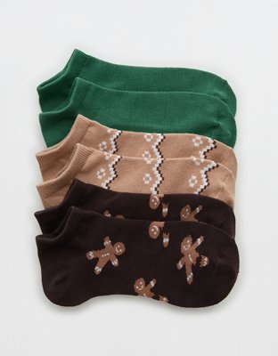 Носки, низкие, 3 шт. — Aerie, цвет: Глубокий земляной