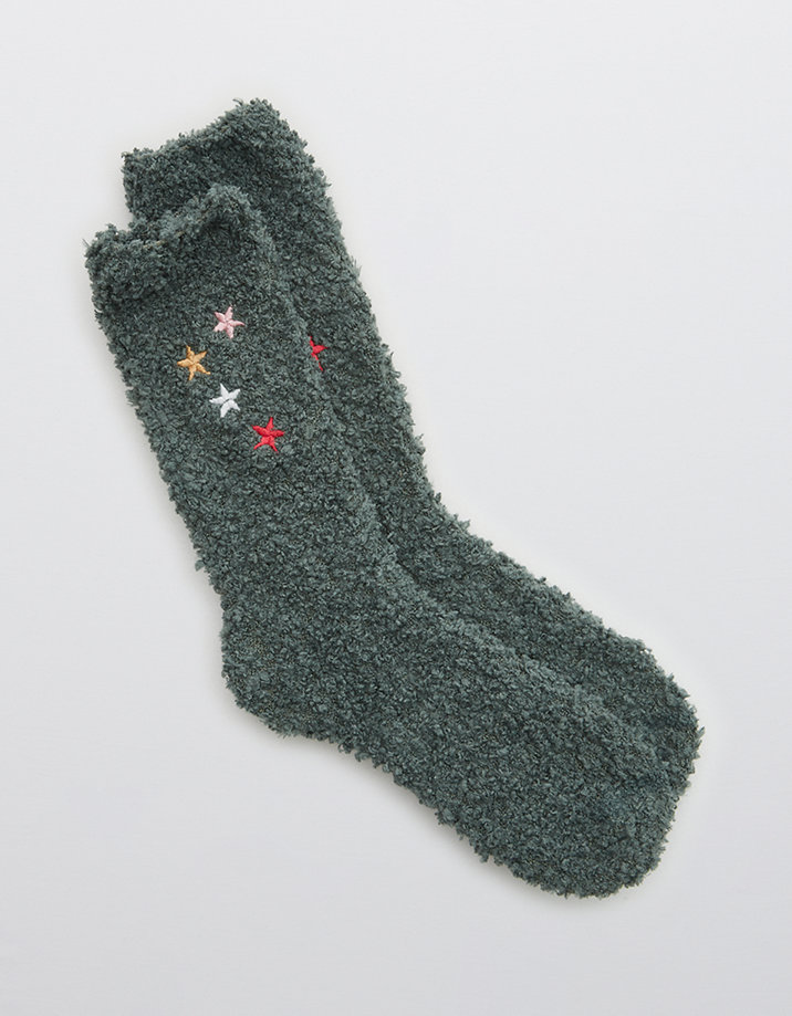 Aerie Embroidered Crew Socks