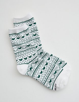 Aerie Smiley Real Soft Crew Socks