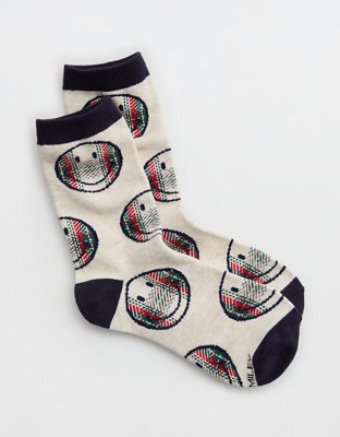 Aerie Smiley Real Soft Crew Socks