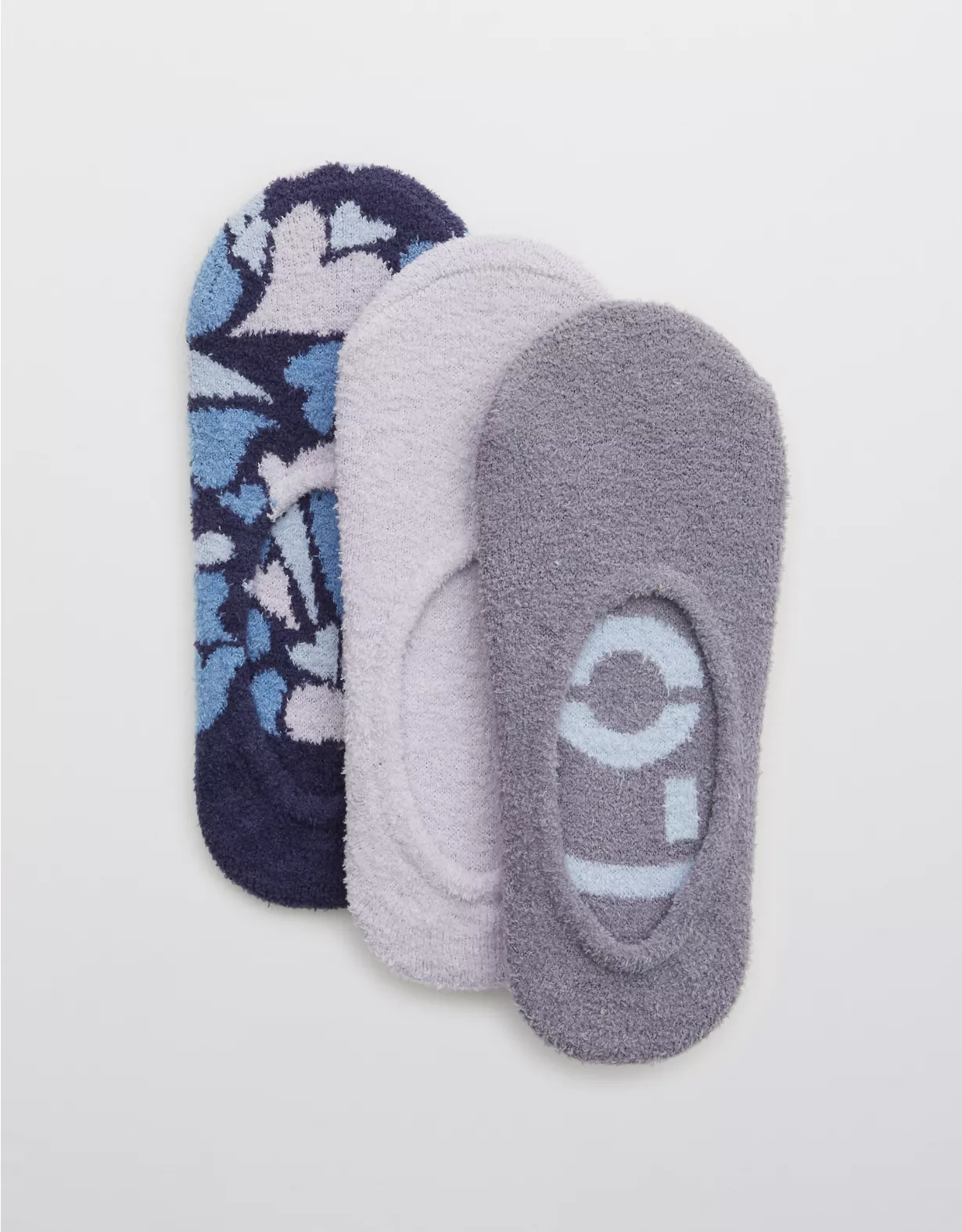 Aerie Fuzzy No Show Sock 3-Pack