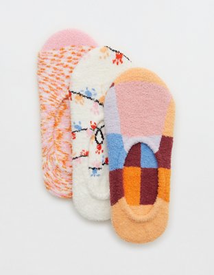 Aerie Fuzzy No Show Sock 3-Pack