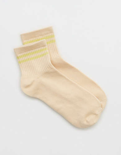Aerie Sporty Striped Ribbed Bobby Socks