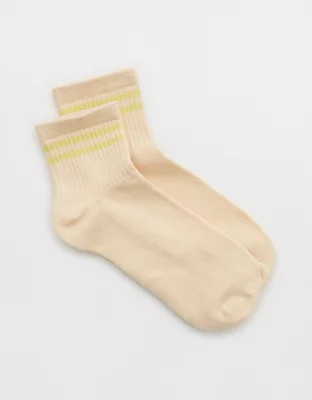 Aerie Sporty Striped Ribbed Bobby Socks