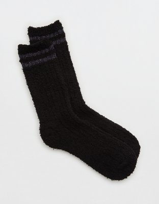 Aerie Fuzzy Stripe Crew Socks
