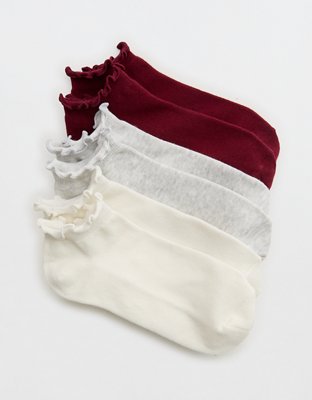 Aerie Lettuce Edge Ankle Sock 3-Pack