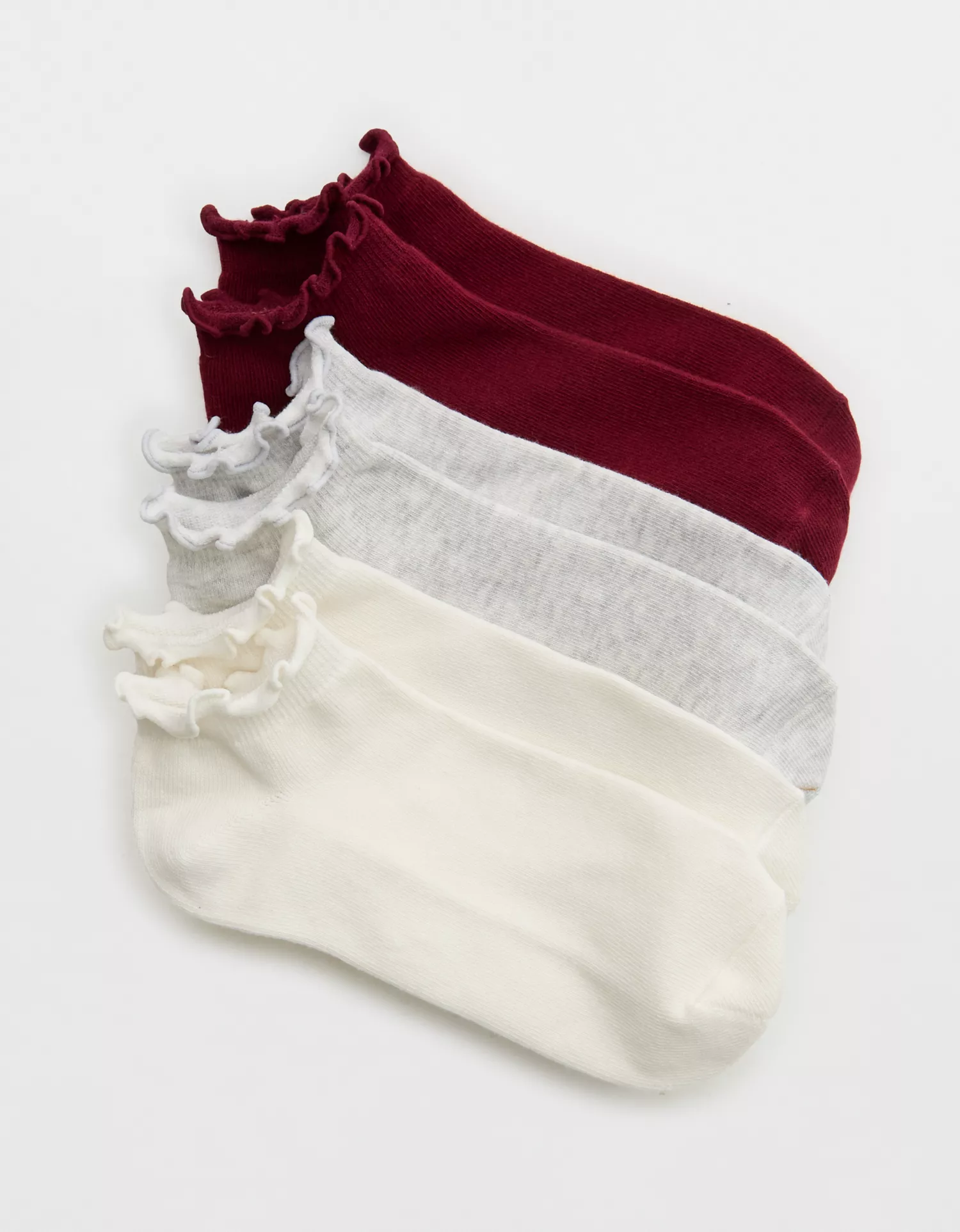 Aerie Lettuce Edge Ankle Sock 3-Pack - thumbnail 2