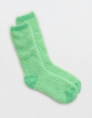 Aerie Fuzzy Crew Socks