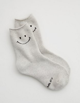Aerie Heart Terry Crew Socks