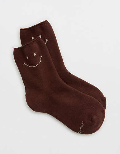 Mi-chaussettes en tissu éponge Smiley® Aerie