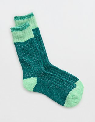 Aerie Fuzzy Crew Socks