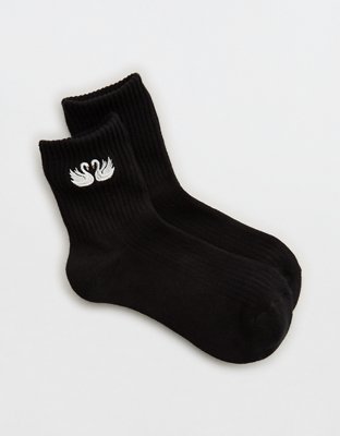 Aerie Ribbed Cotton Quarter Socks