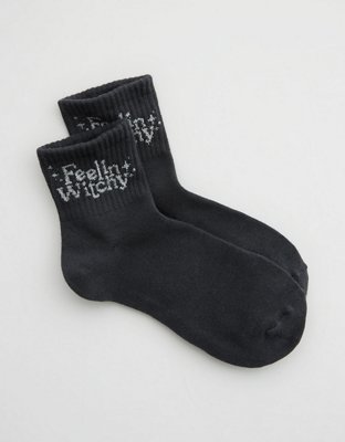 Aerie Ribbed Cotton Quarter Socks