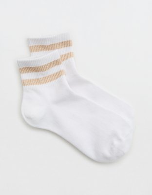 Aerie Ribbed Cotton Quarter Socks