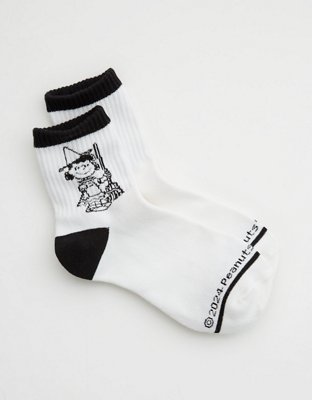 Aerie Ribbed Cotton Quarter Socks