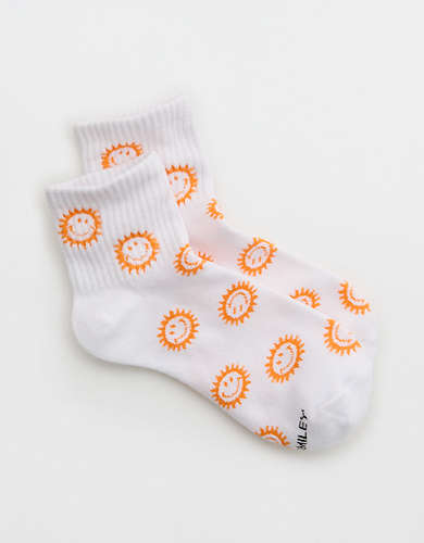 Aerie Smiley® Ribbed Cotton Bobby Socks
