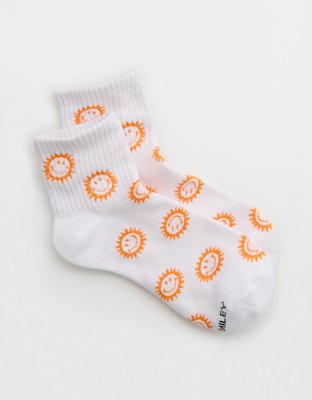 Aerie Smiley Ribbed Cotton Bobby Socks