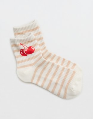 Aerie Ribbed Cotton Quarter Socks