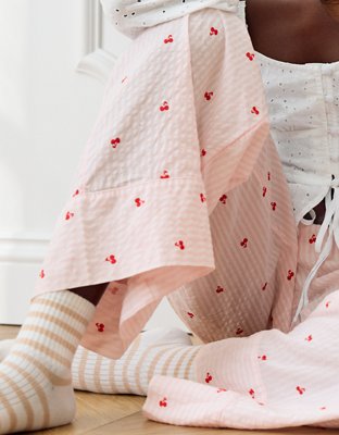 Aerie Ribbed Cotton Quarter Socks