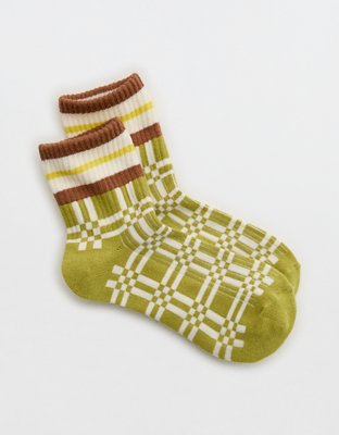 Aerie Ribbed Cotton Quarter Socks