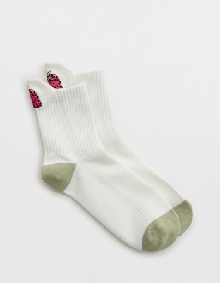 Aerie Ribbed Cotton Quarter Socks