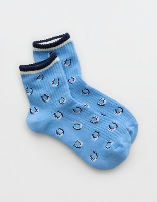 Aerie Ribbed Cotton Quarter Socks