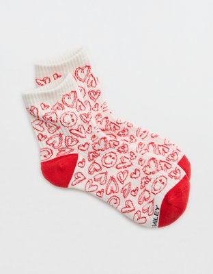 Mi-chaussettes en coton côtelé Smiley® Aerie