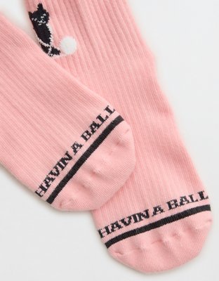 Aerie Ribbed Cotton Quarter Socks