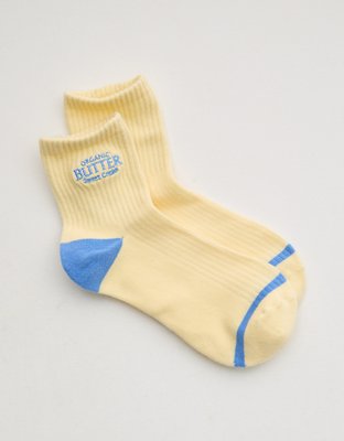 Aerie Ribbed Cotton Quarter Socks