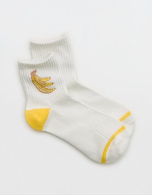 Aerie Ribbed Cotton Quarter Socks