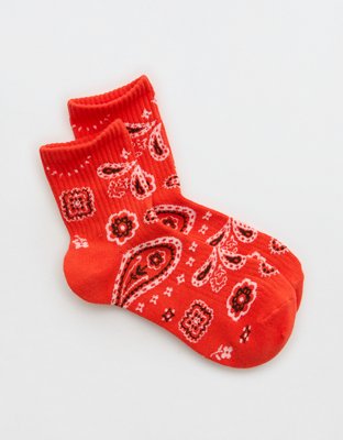 Aerie Ribbed Cotton Quarter Socks