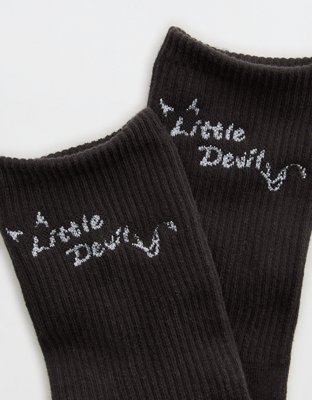 Aerie Ribbed Cotton Crew Socks
