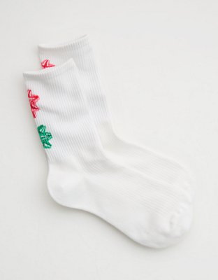 Aerie Ribbed Cotton Crew Socks
