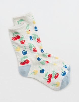 Aerie Ribbed Cotton Crew Socks