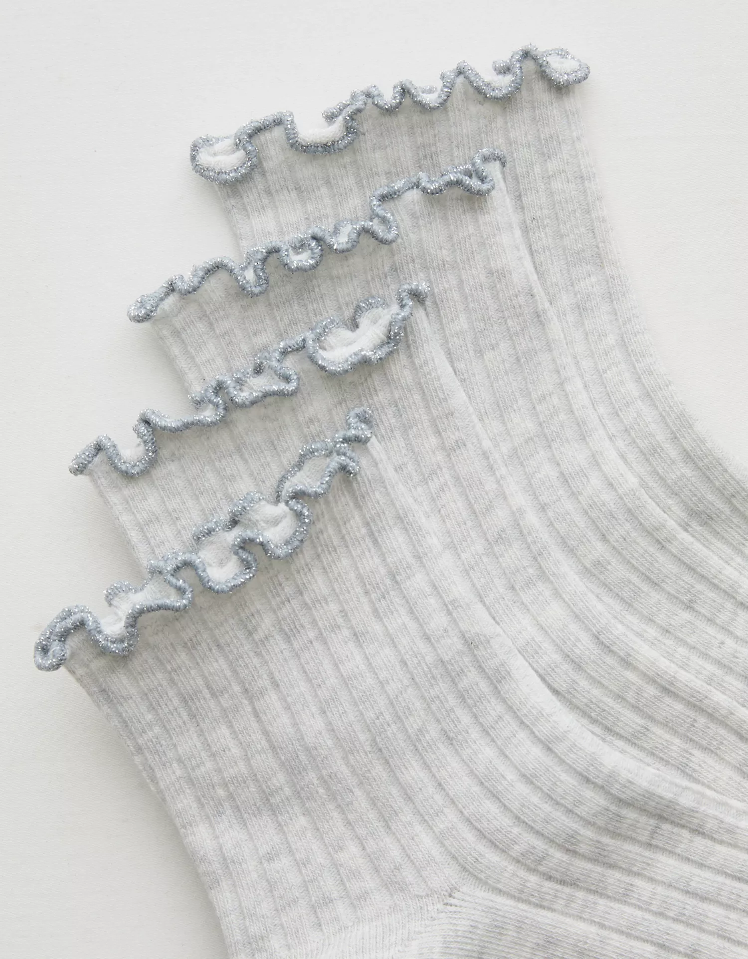 Aerie Lettuce Edge Quarter Sock 2-Pack - thumbnail 6