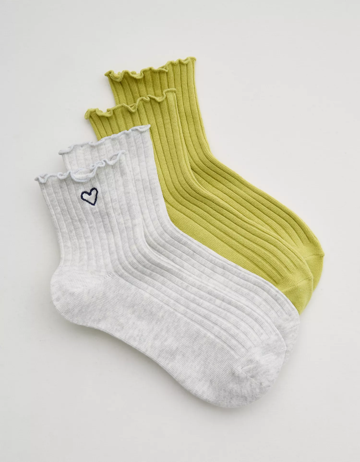 Aerie Lettuce Edge Quarter Sock 2-Pack