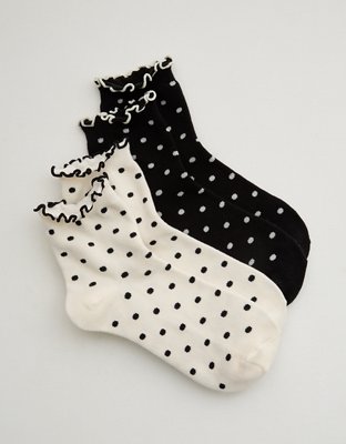 Aerie Lettuce Edge Quarter Sock 2-Pack