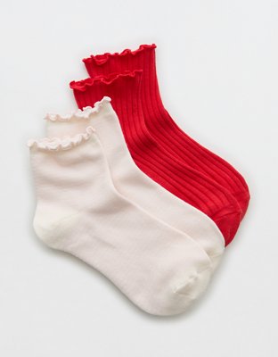 Aerie Ruffle Quarter Sock 2-Pack