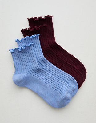 Aerie Ruffle Quarter Sock 2-Pack